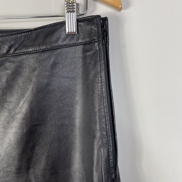 ASOS Women's Size US 12 Black Genuine Leather Flared Pants Grunge Rock Y2K - Picture 2 of 6